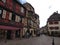 Houses in Rhenish style on the streets of Kaysesberg, France