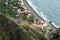 Houses and road on the ocean shore the island of Madeira.