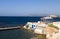 Houses rock cliffs Mediterranean Sea Milos