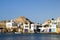 Houses rock cliffs Mediterranean Sea Milos