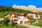 Houses in San Cassiano village in Dolomites Mountains, Italy