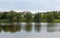 Houses on the shore of a pond, a picturesque place to live