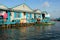 Houses on stilts. Village in Cambodia