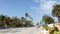 Houses on suburban street, California USA. Generic buildings, residential district near Los Angeles.