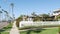 Houses on suburban street, California USA. Generic buildings, residential district near Los Angeles.