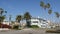 Houses on suburban street, California USA. Generic buildings, residential district near Los Angeles.