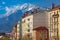 Houses with tiled roofs and pipes Grenoble, France