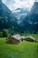 Houses in a valley near Grindelwald, Switzerland