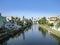 Houses on the venice beach canal, California