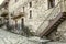 Houses with walls of rough stone, wrought-iron decorative grilles,wooden balconies in the Museum Tufenkian Old Dilijan