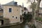 Houses were built by the river Loir in Vendome (France)