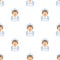 Housewife Avatar Icon Seamless Pattern