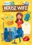Housework, housewife, cleaning tools