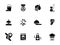 Housework personnel glyph style icons set