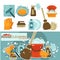 Housework tools vector icons of home washing, mopping and cleaning