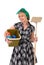 Housework woman with mop & bucket