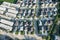 Housing estate in aerial view.