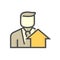 Housing estate and agent vector icon. 64x64 pixel.
