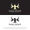 Housing logo design with eagle concept. gold color. housing sign. house symbol. housing. can be used for business cards. property