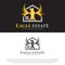 Housing logo design with eagle concept. gold color. housing sign. house symbol. housing. can be used for business cards. property