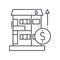 Housing payments icon, linear isolated illustration, thin line vector, web design sign, outline concept symbol with