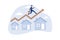 Housing price rising up, real estate or property growth concept,