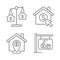 Housing searching linear icons set