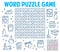Housing, washing, cleaning tools word search game