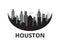 Houston City skyline black color illustration.