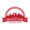 Houston city skyline silhouette vector logo illustration