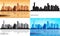 Houston city skyline silhouettes set