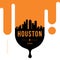 Houston Modern Web Banner Design with Vector Skyline