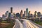 Houston, Texas, USA downtown city skyline and highway