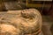 HOUSTON, USA - JANUARY 12, 2017: Close up of the sarcophagus of the Ancient Egypt in National Museum of Natural Science