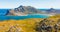 Hout Bay Coastal mountain landscape with fynbos flora in Cape Town