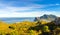 Hout Bay Coastal mountain landscape with fynbos flora in Cape Town