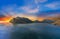 Hout bay twilight panorama in Cape Town South Africa