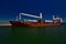 Houtmanngracht freighter from Amsterdam passes through the soo locks viewed from a tourist boat