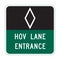 HOV lane entrance road sign