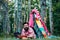 Hovel decorated party. Bearded man in hovel on sky background. Adventure travel. Shelter of branches.