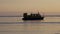 Hovercraft on frozen ice surface of Baikal lake