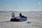 Hovercraft is one way to travel across the vast water area of â€‹â€‹the frozen Volga River during the SnowKite Would Cup.