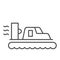 Hovercraft thin line icon, sea transport symbol, marine transportation vector sign on white background, Hovercraft boat