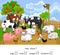 How many animals. Counting educational game with different farm animals for preschool kids