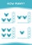 How many of Butterfly, game for children. Vector
