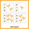 How many chickens. Worksheet for kids kindergarten, preschool and school age. Learning numbers. Counting game