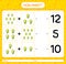 How many counting game with corn. worksheet for preschool kids, kids activity sheet, printable worksheet