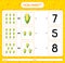 How many counting game with corn. worksheet for preschool kids, kids activity sheet, printable worksheet