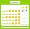 How many counting game with fruit. worksheet for preschool kids