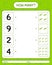 How many counting game with green bean. worksheet for preschool kids, kids activity sheet, printable worksheet